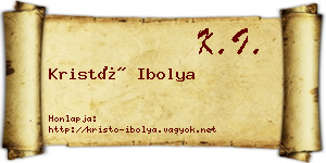 Kristó Ibolya névjegykártya
