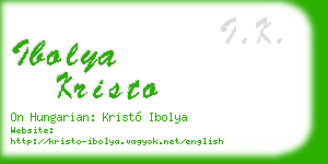 ibolya kristo business card