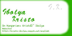 ibolya kristo business card